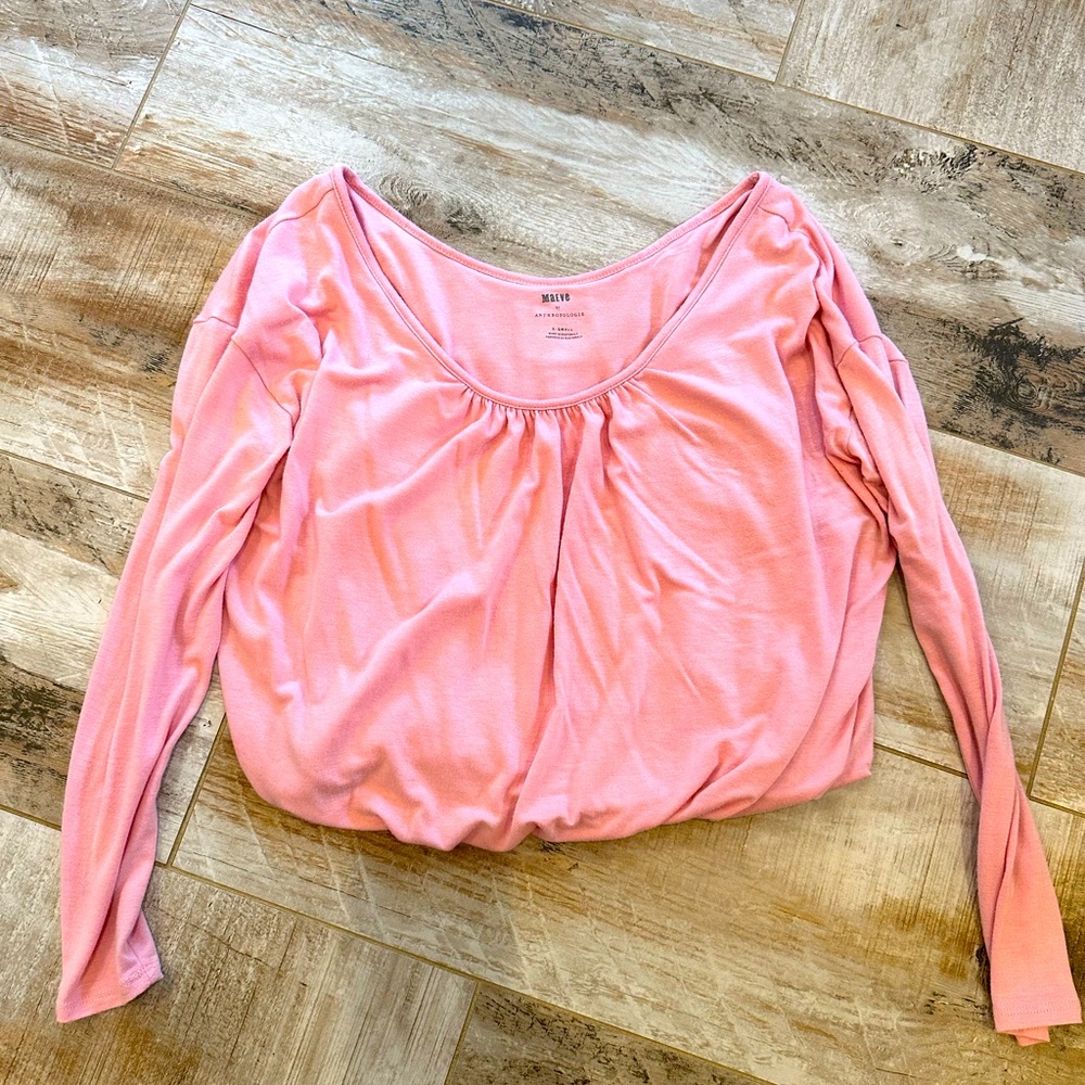 Maeve by Anthropologie Pink scoopneck top x-small
